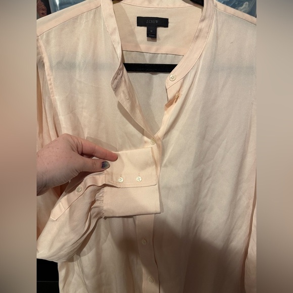 J. Crew Cream Asymmetrical Bodysuit with Mandarin Collar - Picture 5 of 8